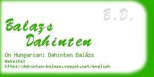 balazs dahinten business card